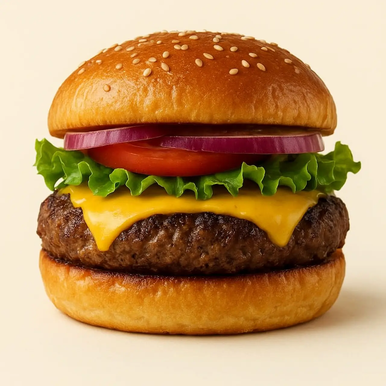 A classic beef patty grilled to perfection, with melted cheese, lettuce, onion, and house sauce.