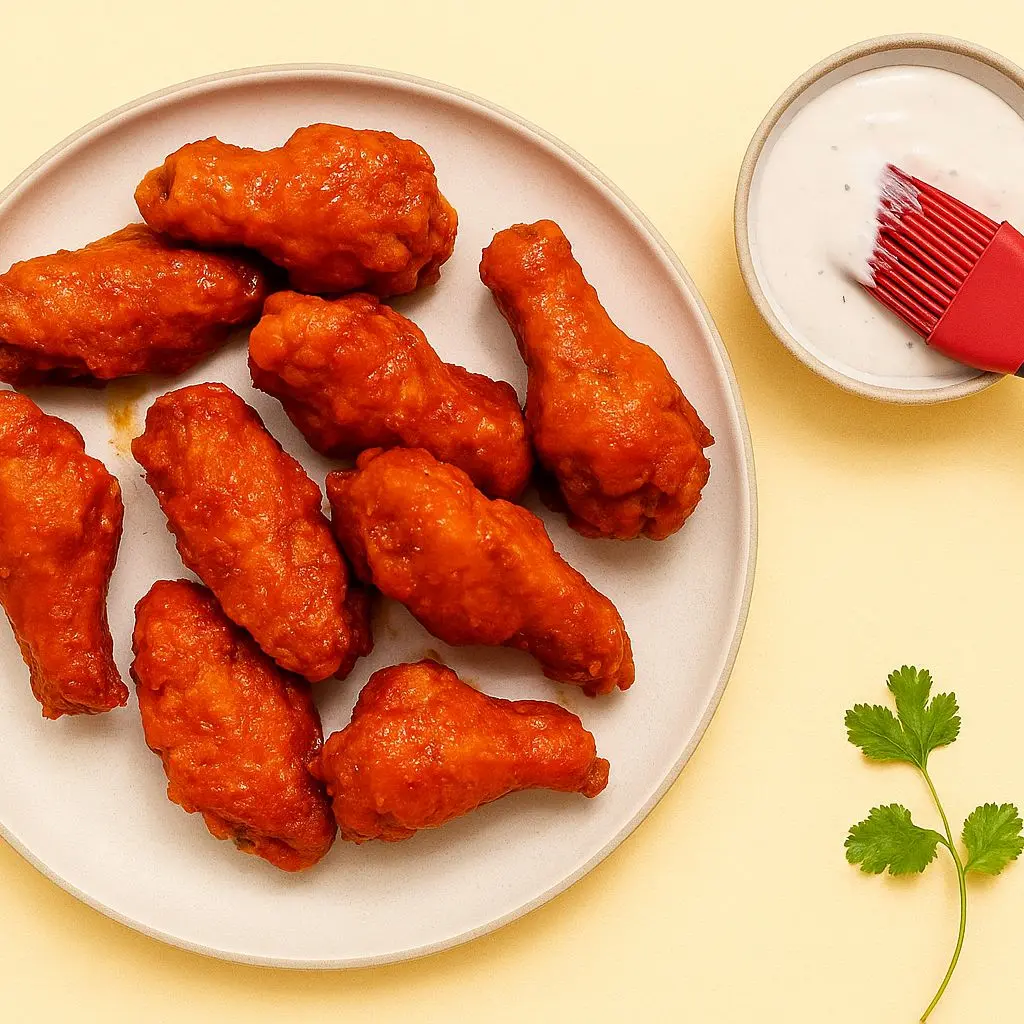 Classic spicy American buffalo-style wings.