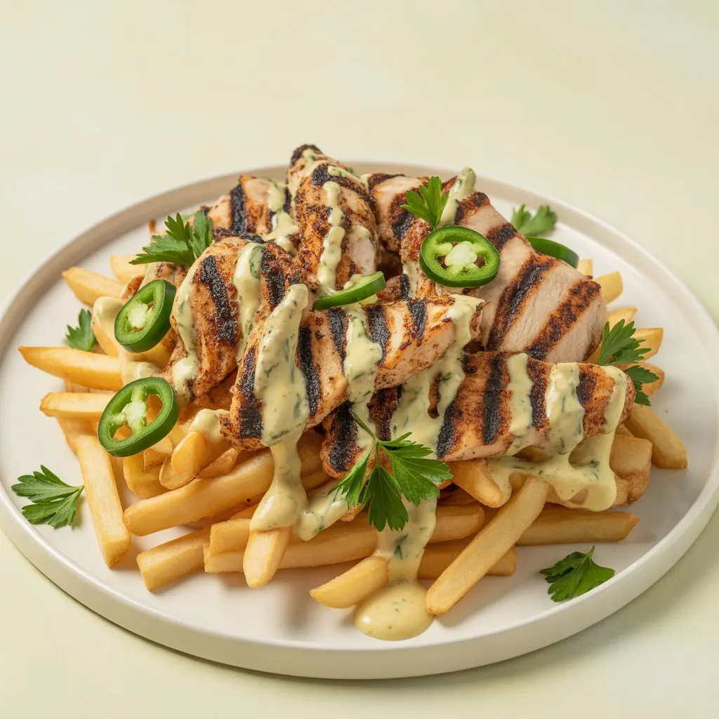 Loaded with chicken sheesh and creamy sauce.