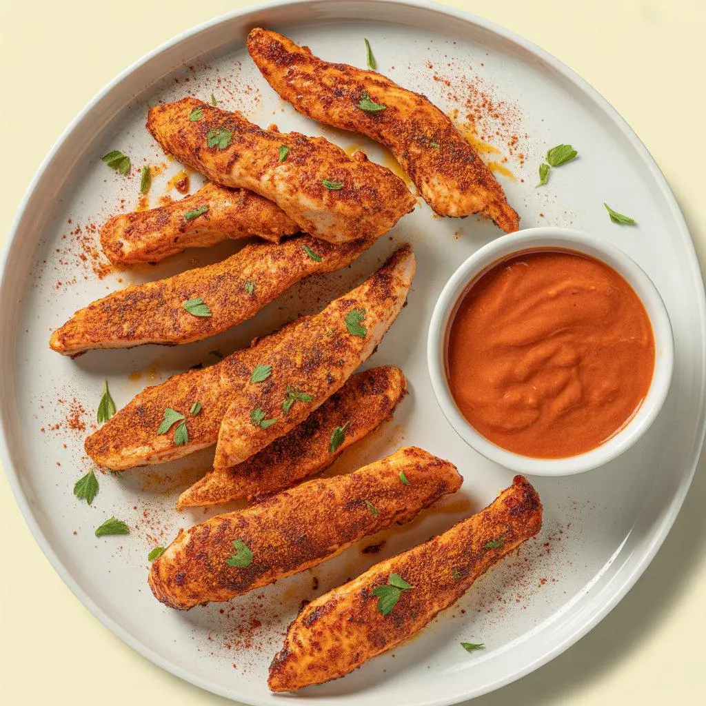 Juicy strips smothered in peri-peri sauce.